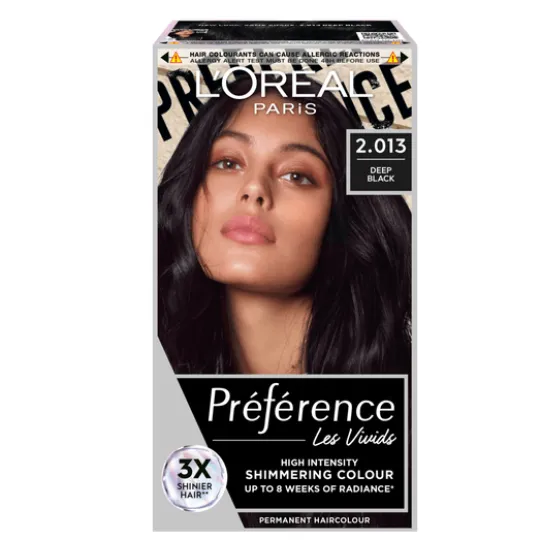L'Oréal Paris Préférence Vivid Colours Permanent Hårfärg 2.013 Deep Black