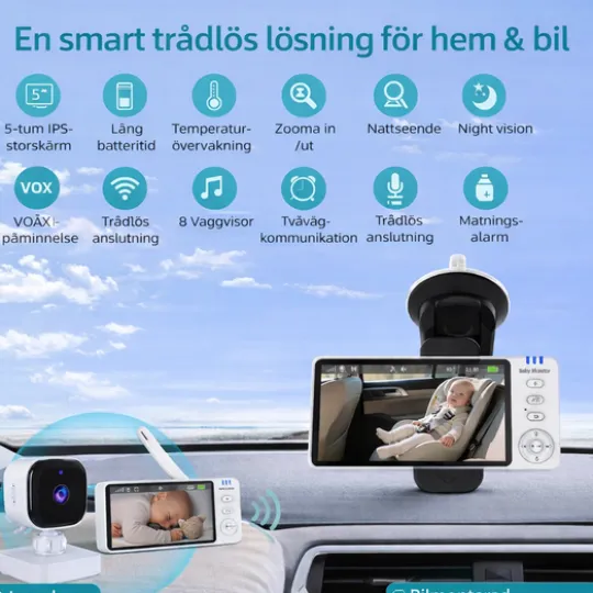Luna Bambini Babymonitor Pro 5.0" Home & Travel