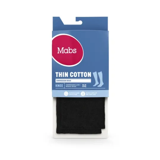 Mabs Thin Cotton Knee Black L