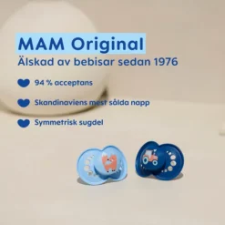 MAM Original Night Silicone 6-16 mån Blue 2-pack