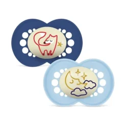 MAM Original Night Silicone 6-16 mån Blue 2-pack
