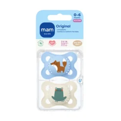 MAM Original Silicone 0-6 mån Blue 2-pack