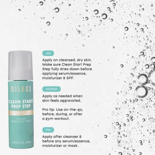Milani Cosmetics Clean Start Prep Step Hypochlorous Acid Facial Mist 60 ml