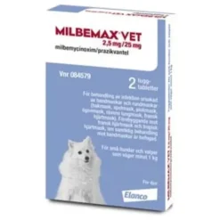 Milbemax Vet. Tuggtablett 2,5 mg / 25 mg 2 styck
