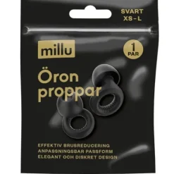 Millu Öronproppar Diskret Svart 1 par