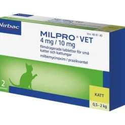 Milpro Vet 4 mg/10 mg Filmdragerade Tabletter för Små Katter & Kattungar 2 st