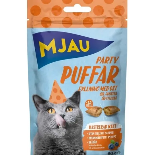 Mjau Partypuffar Ost 60 g