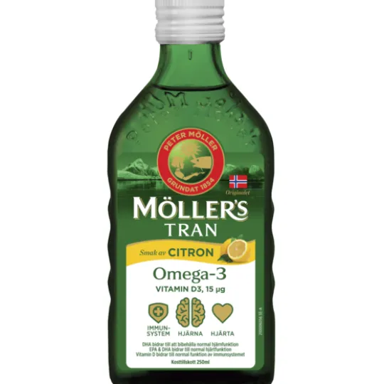 Möllers Tran Omega-3 +D3 Citron 250 ml