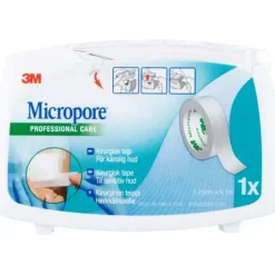 3M Micropore Kirurgitejp Vit 1,25 cm x 9,14 m