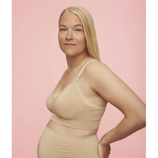 momkind Amningsbh utan bygel Sand S/M A-D