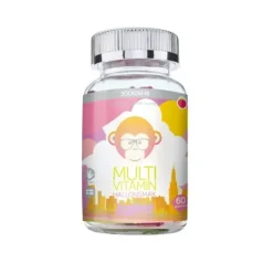 Monkids Multivitamin Sockerfri Vuxen Hallon 60 Tuggtabletter