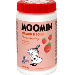 Moomin Vitamin D Jordgubb 90 tuggtabletter