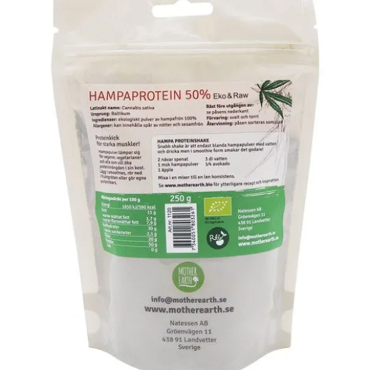 Mother Earth Hampaproteinpulver 50% ME RAW&EKO 250 g