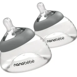 Nanobébé Bröstmjölksflaska Gen-2 Anti-kolik Grå 150 ml 2-pack