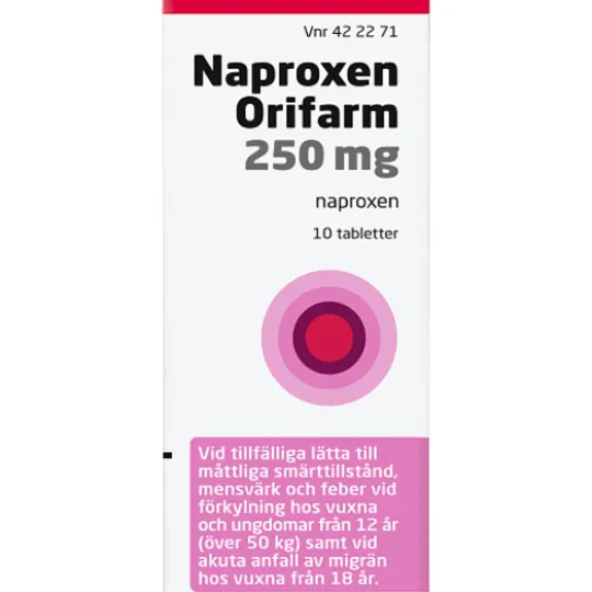 Naproxen Orifarm, tablett 250 mg 10 st