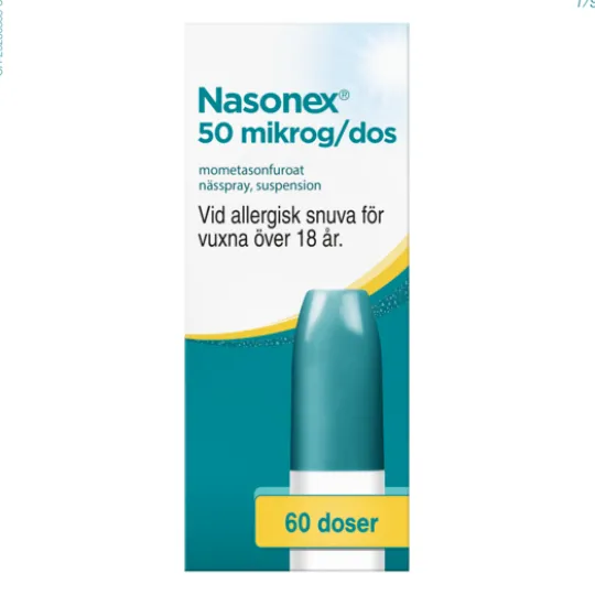 Nasonex, nässpray, suspension 50 mikrogram/dos, 60 doser