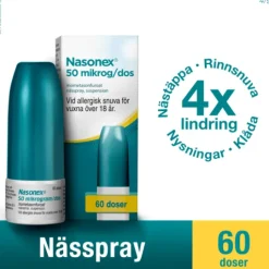 Nasonex, nässpray, suspension 50 mikrogram/dos, 60 doser