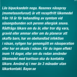 Nasonex, nässpray, suspension 50 mikrogram/dos 140 doser