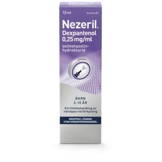 Nezeril Dexpantenol 0,25 mg/ml nässpray 7,5 ml - utan konserveringsmedel