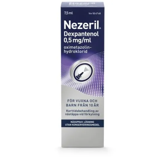 Nezeril Dexpantenol 0,5 mg/ml nässpray 7,5 ml - utan konserveringsmedel