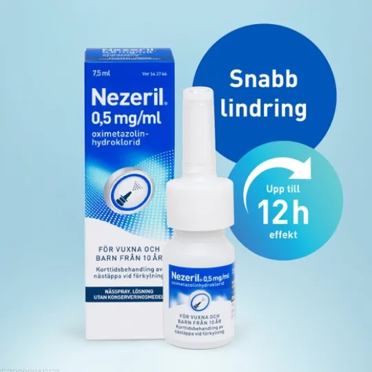 Nezeril Nässpray, Lösning 0,5 mg/ml 7,5 ml - utan konserveringsmedel