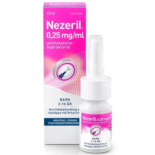 Nezeril, nässpray, lösning 0,25 mg/ml 7,5 ml - utan konserveringsmedel