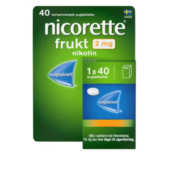 Nicorette Frukt Komprimerad Sugtablett 2 mg 40 st
