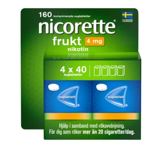 Nicorette Frukt Komprimerad Sugtablett 4 mg 160 st