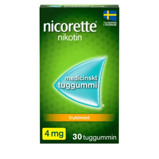 Nicorette Fruktmint, medicinskt tuggummi 4 mg 30 st