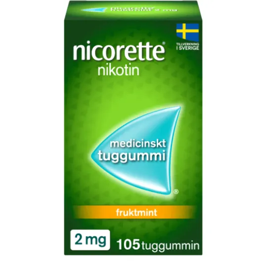 Nicorette Fruktmint, medicinskt tuggummi 2 mg 105 st