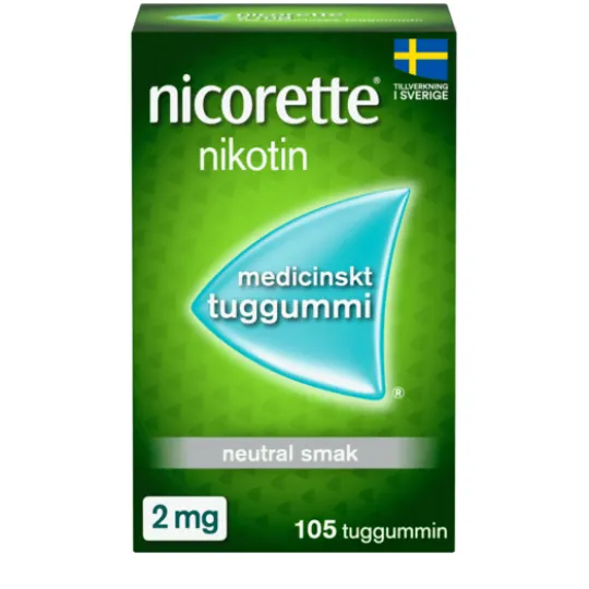 Nicorette, medicinskt tuggummi 2 mg 105 st