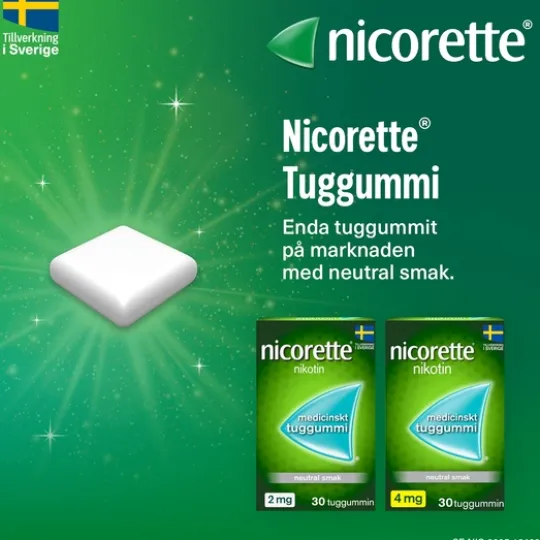 Nicorette Mentolmint, medicinskt tuggummi 2 mg 30 st