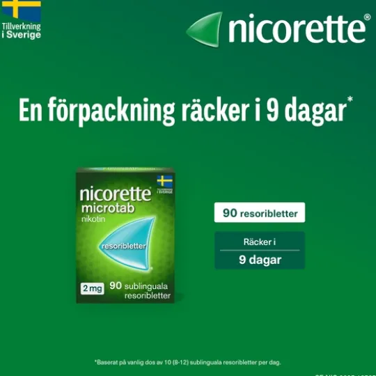 Nicorette Microtab, resoriblett, sublingual 2 mg 90 st