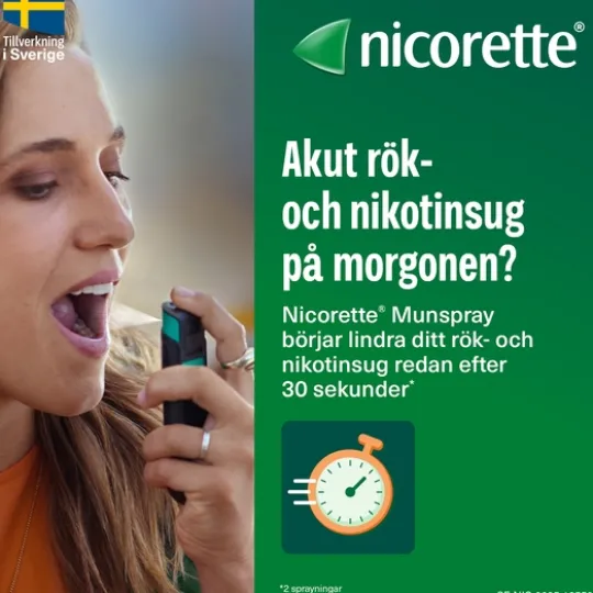 Nicorette Pepparmint, munhålespray, lösning 1 mg/spray 2 x 150 doser