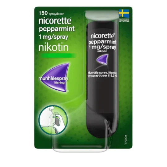 Nicorette Pepparmint, munhålespray, lösning 1 mg/spray 150 doser