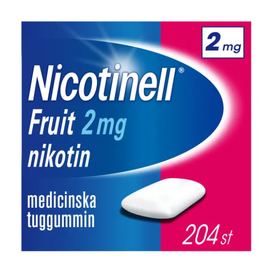 Nicotinell Fruit medicinskt tuggummi 2 mg 204 st
