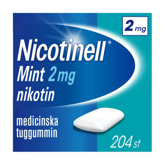 Nicotinell Mint medicinskt tuggummi 2 mg 204 st