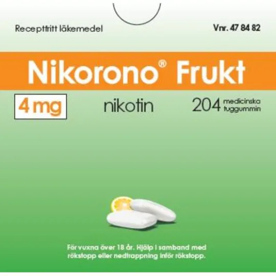 Nikorono Frukt 4 mg 204 st