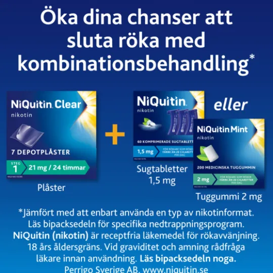NiQuitin Clear, depotplåster 21 mg/24 timmar 7 st