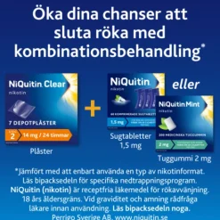 NiQuitin Clear, depotplåster 14 mg/24 timmar 7 st