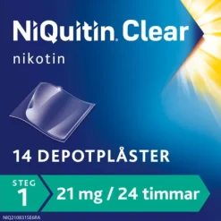 NiQuitin Clear, depotplåster 21 mg/24 timmar 14 st