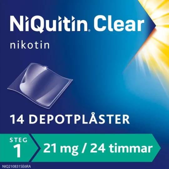 NiQuitin Clear, depotplåster 21 mg/24 timmar 14 st