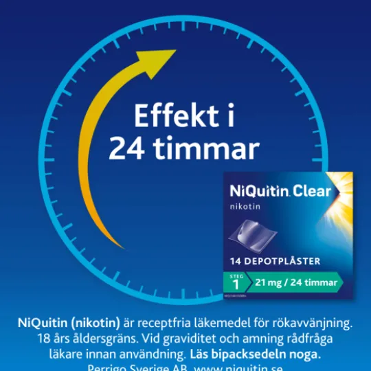 NiQuitin Clear, depotplåster 21 mg/24 timmar 14 st