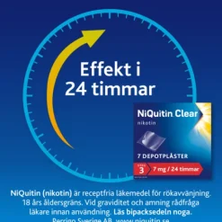 NiQuitin Clear, depotplåster 7 mg/24 timmar 7 st