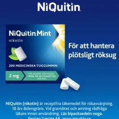 NiQuitin Mentolmint medicinskt tuggummi 2 mg 200 st