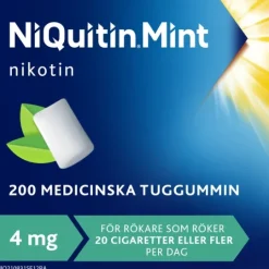 NiQuitin Mentolmint, medicinskt tuggummi 4 mg 200 st