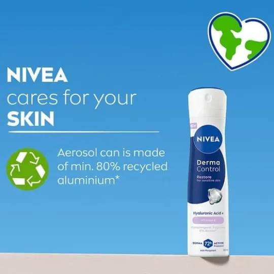 NIVEA Antiperspirant Deo Spray Derma Control Restore Sensitive 150 ml