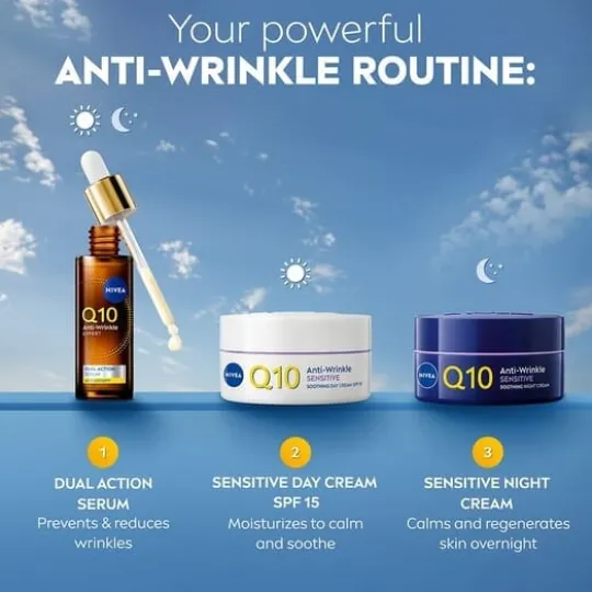 NIVEA Dagkräm Q10 Anti-Wrinkle Sensitive Soothing Day Cream 50 ml