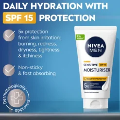 NIVEA MEN Ansiktskräm Sensitive Moisturiser SPF15 75 ml