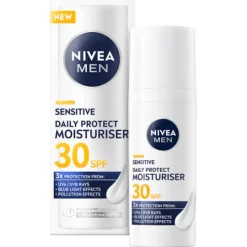 NIVEA MEN Ansiktskräm Sensitive Daily Protect Moisturiser SPF30 50 ml